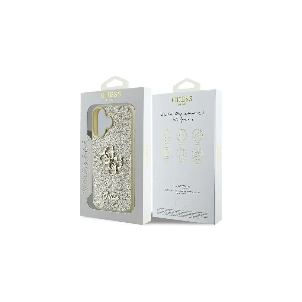 Hurtownia GSM - Eset Guess GUHCP16MHG4SGD Apple iPhone 16 Plus kemény tok Rögzített Csillám Nagy 4G arany - GUE3507 - {ean13} - Hurt