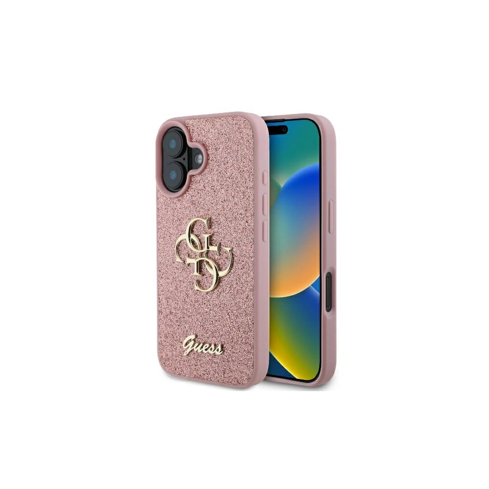 Wholesale Case Guess GUHCP16MHG4SGP Apple iPhone 16 Plus hardcase Fixed Glitter Big 4G pink - GUE3509 - {ean13} - Hurt