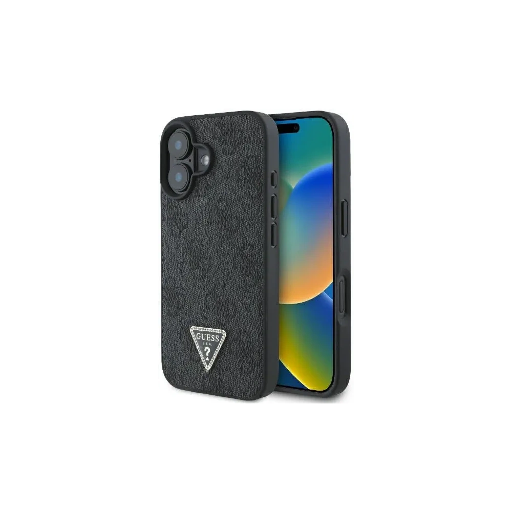Hurtownia GSM - Caz Guess GUHCP16MP4TDPK Apple iPhone 16 Plus hardcase din piele 4G Triangle Strass MagSafe negru - GUE3510 - {ean13} - Hurt