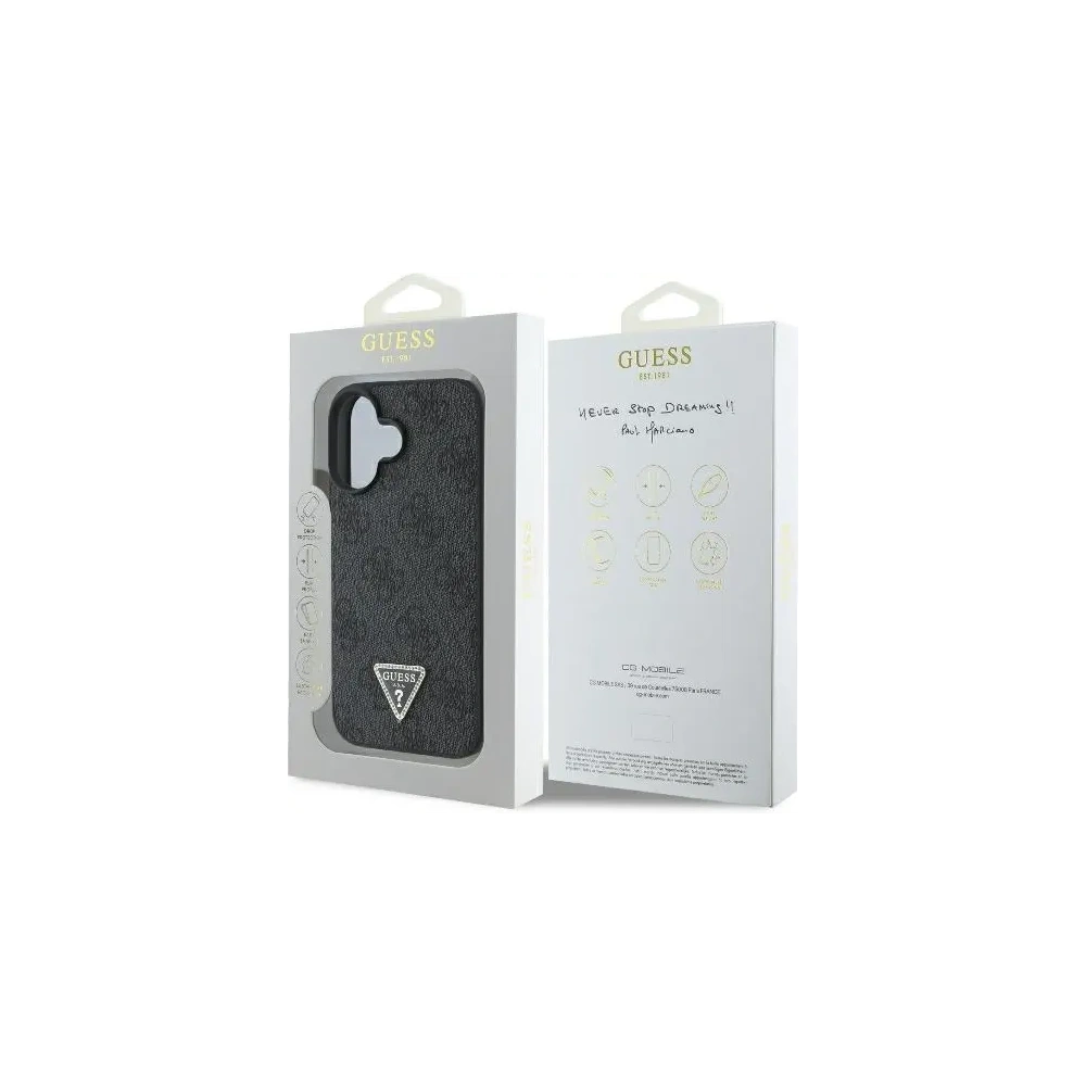 Hurtownia GSM - Caz Guess GUHCP16MP4TDPK Apple iPhone 16 Plus hardcase din piele 4G Triangle Strass MagSafe negru - GUE3510 - {ean13} - Hurt