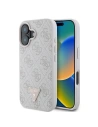 Etui Guess GUHCP16MP4TDPP Apple iPhone 16 Plus hardcase kůže 4G Triangle Strass MagSafe růžový - iPhone 16 Plus - Guess