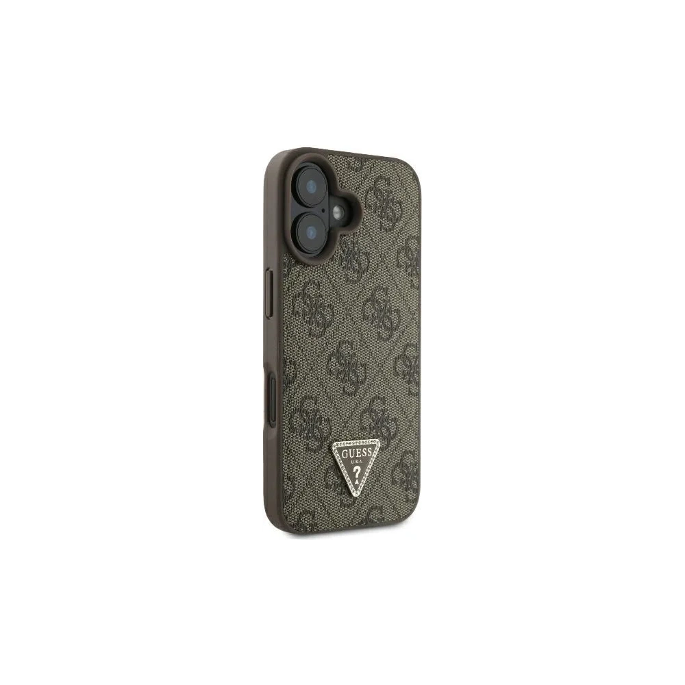 Hurtownia GSM - Pouzdro Guess GUHCP16MP4TDPW Apple iPhone 16 Plus tvrdé pouzdro kožené 4G Triangle Strass MagSafe hnědé - GUE3512 - {ean13} - Hurt