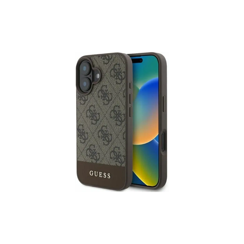 Hurtownia GSM - Etui Guess GUHCP16SG4GLBR Apple iPhone 16 hardcase 4G Bottom Stripe brązowy - GUE3518 - {ean13} - Hurt