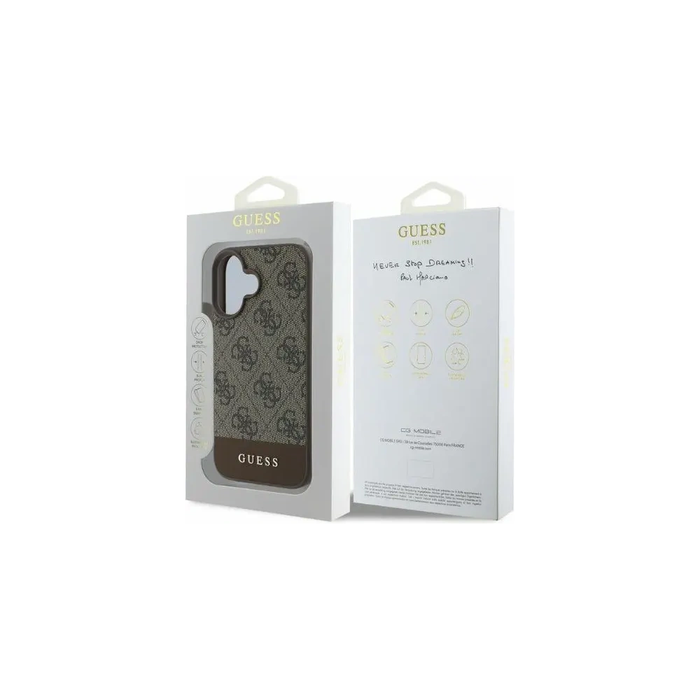 Hurtownia GSM - Etui Guess GUHCP16SG4GLBR Apple iPhone 16 hardcase 4G Bottom Stripe brązowy - GUE3518 - {ean13} - Hurt