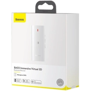 Hurtownia GSM - Odbiornik Bluetooth 5.0 Baseus BA03, dźwięk 3D, NFC, aptX (biały) - BSU956WHT - {ean13} - Hurt