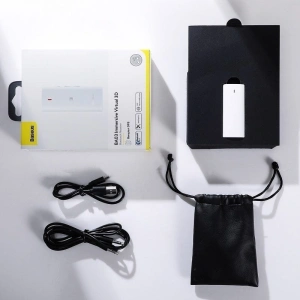Hurtownia GSM - Odbiornik Bluetooth 5.0 Baseus BA03, dźwięk 3D, NFC, aptX (biały) - BSU956WHT - {ean13} - Hurt