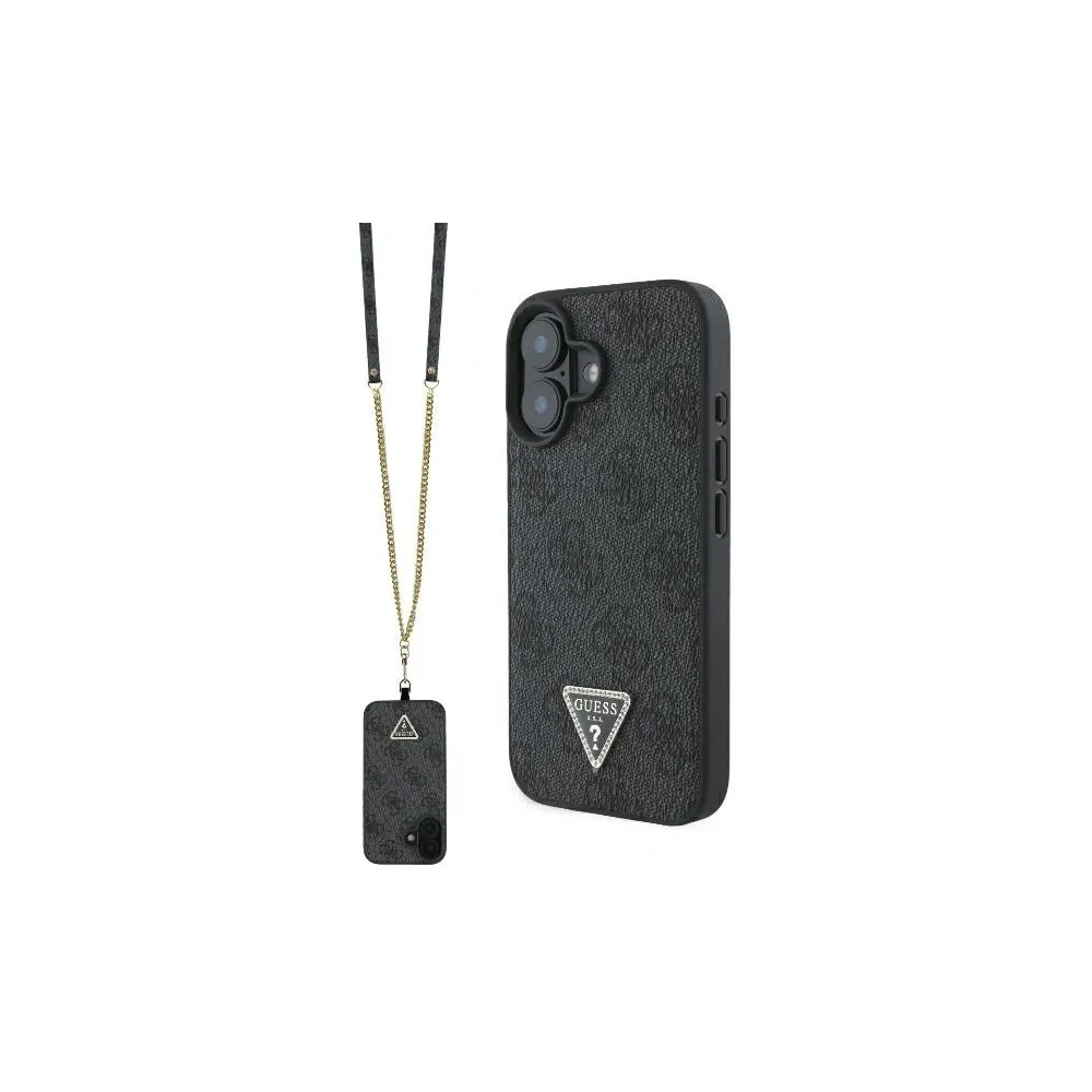 Hurtownia GSM - Etui Guess GUHCP16SP4TDSCPK Apple iPhone 16 hardcase Leather Metal Logo Strass Crossbody czarny - GUE3526 - {ean13} - Hurt