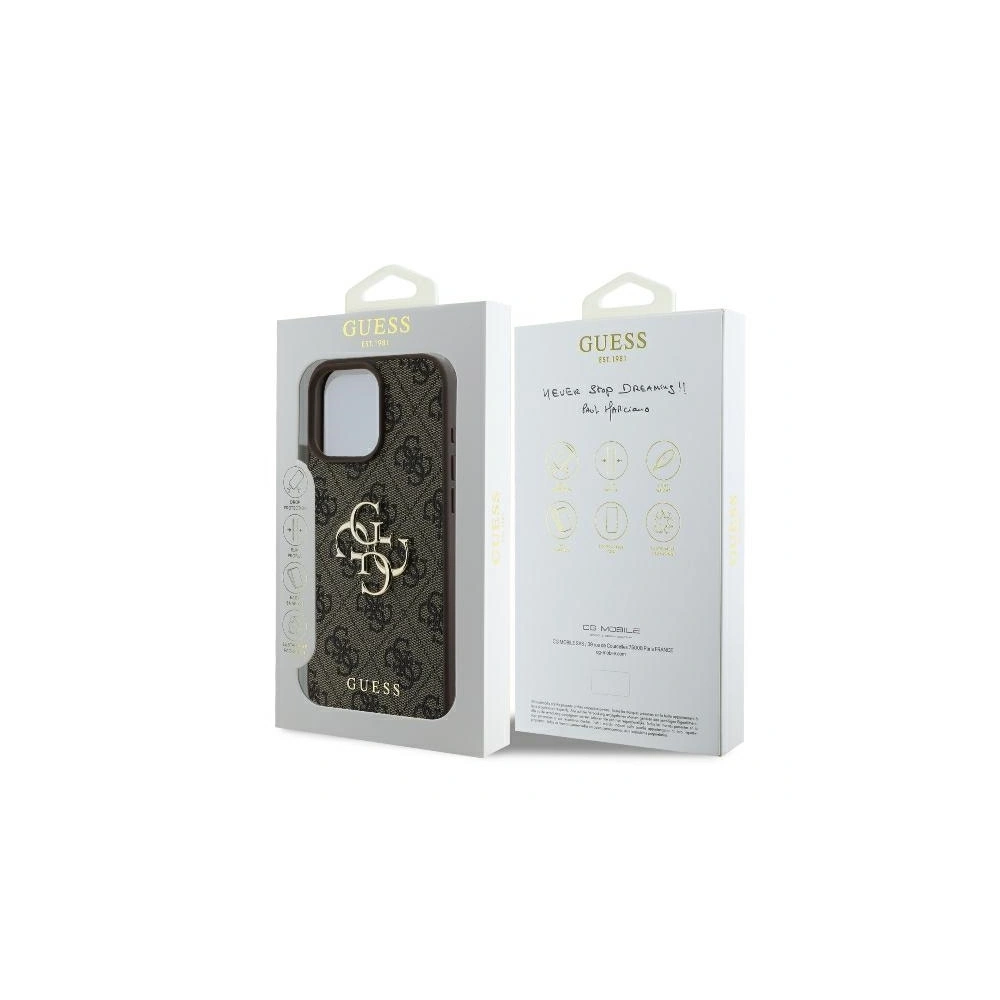 Hurtownia GSM - Případ Guess GUHCP16X4GMGBR Apple iPhone 16 Pro Max tvrdý obal 4G Velké logo hnědá - GUE3528 - {ean13} - Hurt