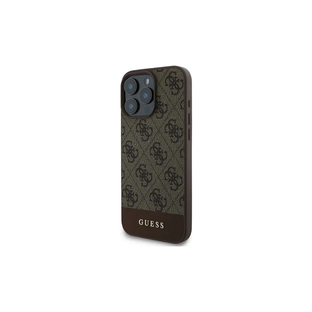Guess GUHCP16XG4GLBR iPhone 16 Pro Max 6.9" hnědý/brown hardcase 4G Bottom Stripe - !NAIMPORTOVÁNO - Guess