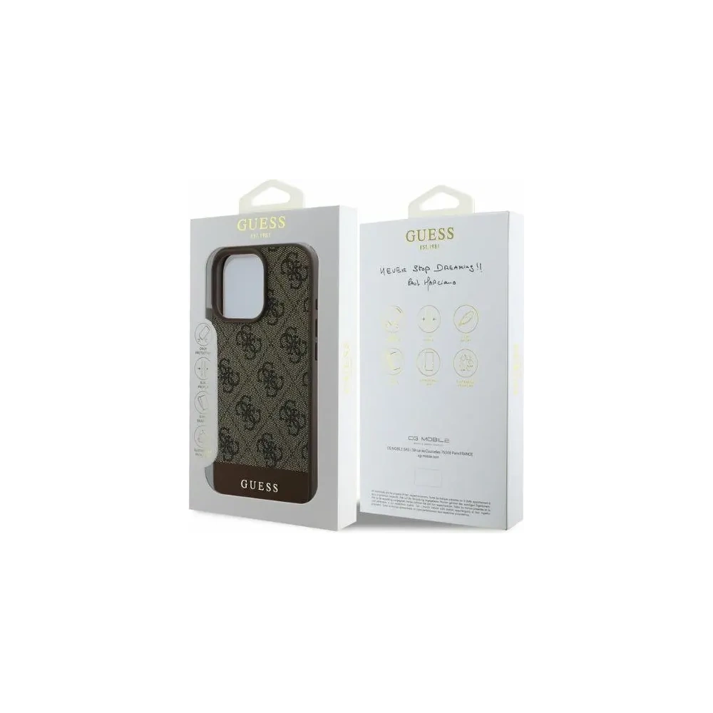 Guess GUHCP16XG4GLBR iPhone 16 Pro Max 6.9" brown hardcase 4G Bottom Stripe - !IMPORT - Guess