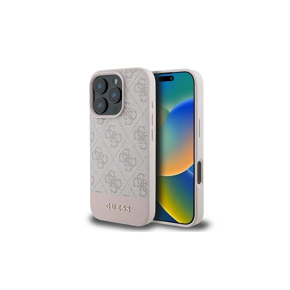 Hurtownia GSM - Etui Guess GUHCP16XG4GLPI Apple iPhone 16 Pro Max hardcase 4G Bottom Stripe różowy - GUE3536 - {ean13} - Hurt