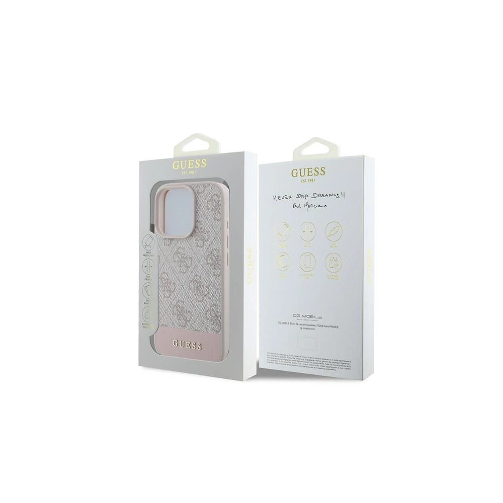 Hurtownia GSM - Etui Guess GUHCP16XG4GLPI Apple iPhone 16 Pro Max hardcase 4G Bottom Stripe różowy - GUE3536 - {ean13} - Hurt