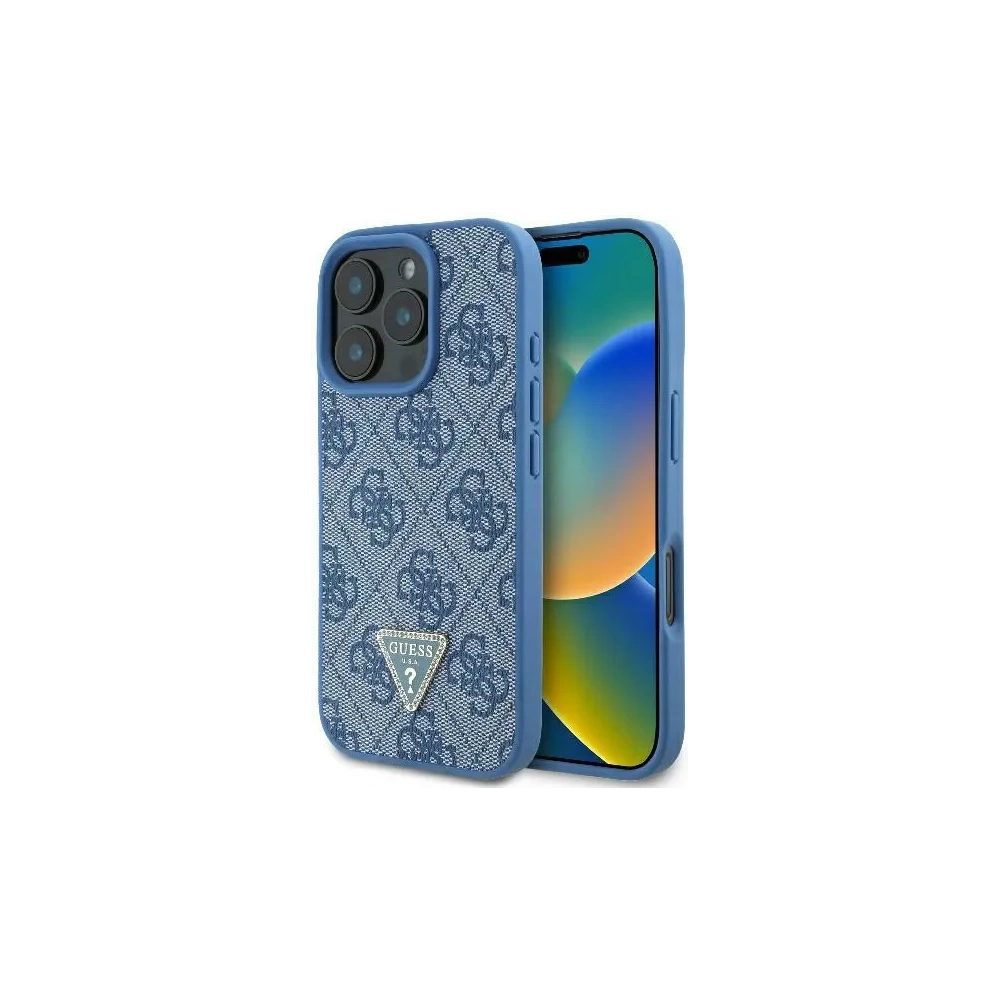 Hurtownia GSM - Etui Guess GUHCP16XP4TDPB Apple iPhone 16 Pro Max hardcase Leather 4G Triangle Strass MagSafe niebieski - GUE3541 - {ean13} - Hurt