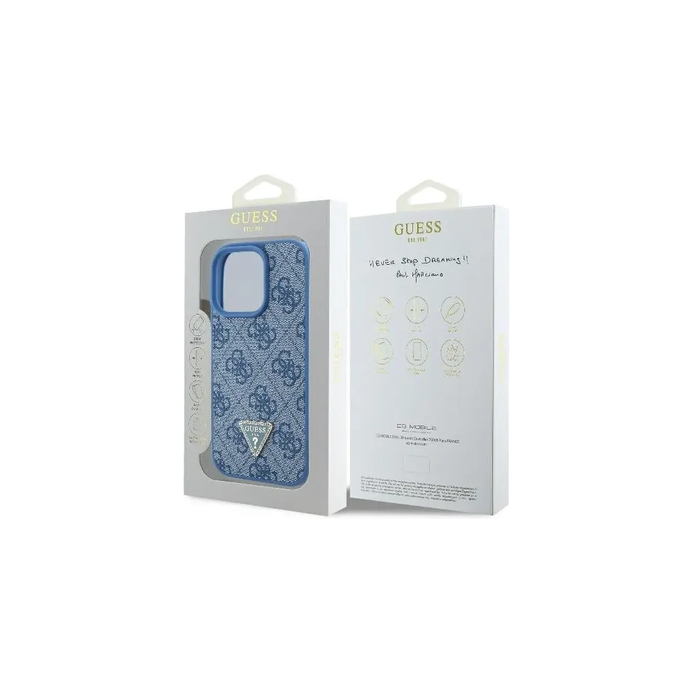 Hurtownia GSM - Etui Guess GUHCP16XP4TDPB Apple iPhone 16 Pro Max hardcase Leather 4G Triangle Strass MagSafe niebieski - GUE3541 - {ean13} - Hurt