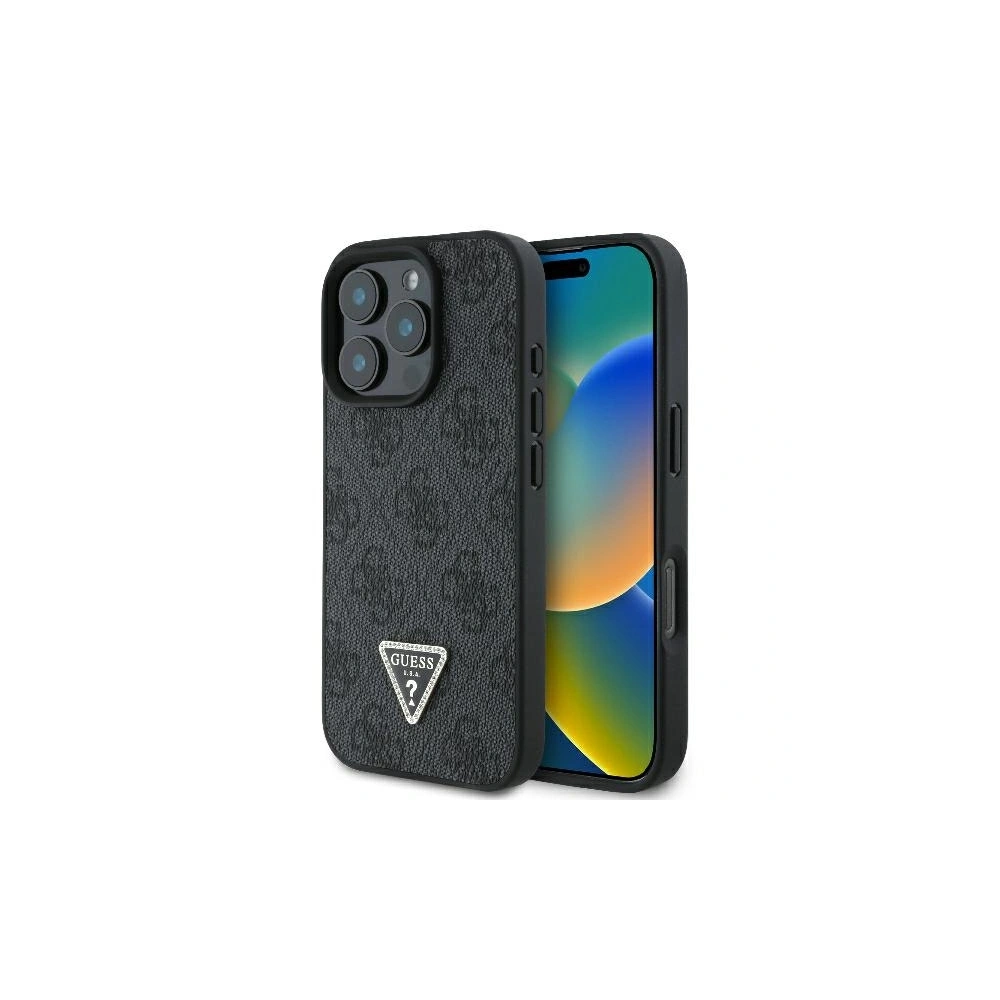 Hurtownia GSM - Etui Guess GUHCP16XP4TDPK Apple iPhone 16 Pro Max hardcase Leather 4G Triangle Strass MagSafe czarny - GUE3542 - {ean13} - Hurt