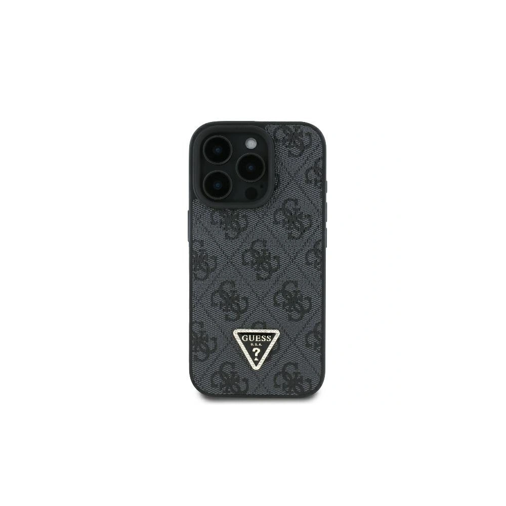 Wholesale Case Guess GUHCP16XP4TDPK Apple iPhone 16 Pro Max hardcase Leather 4G Triangle Strass MagSafe black - GUE3542 - {ean13} - Hurt