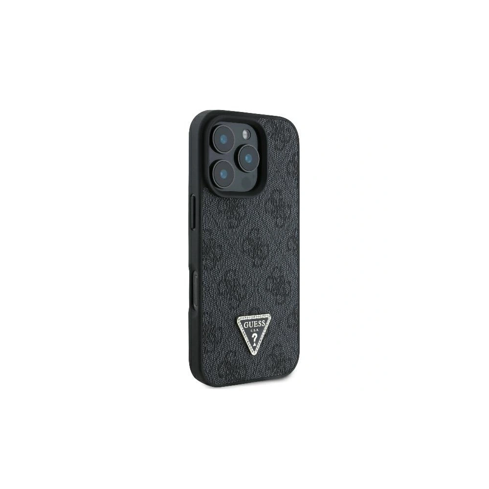 Hurtownia GSM - Fall Guess GUHCP16XP4TDPK Apple iPhone 16 Pro Max Hartschale Leder 4G Dreieck Strass MagSafe schwarz - GUE3542 - {ean13} - Hurt