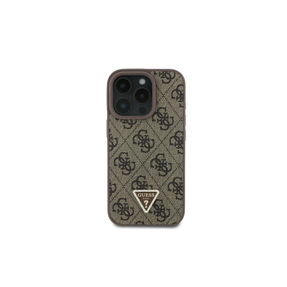 Hurtownia GSM - Fall Guess GUHCP16XP4TDPW Apple iPhone 16 Pro Max Hardcase Leder 4G Dreieck Strass MagSafe braun - GUE3544 - {ean13} - Hurt