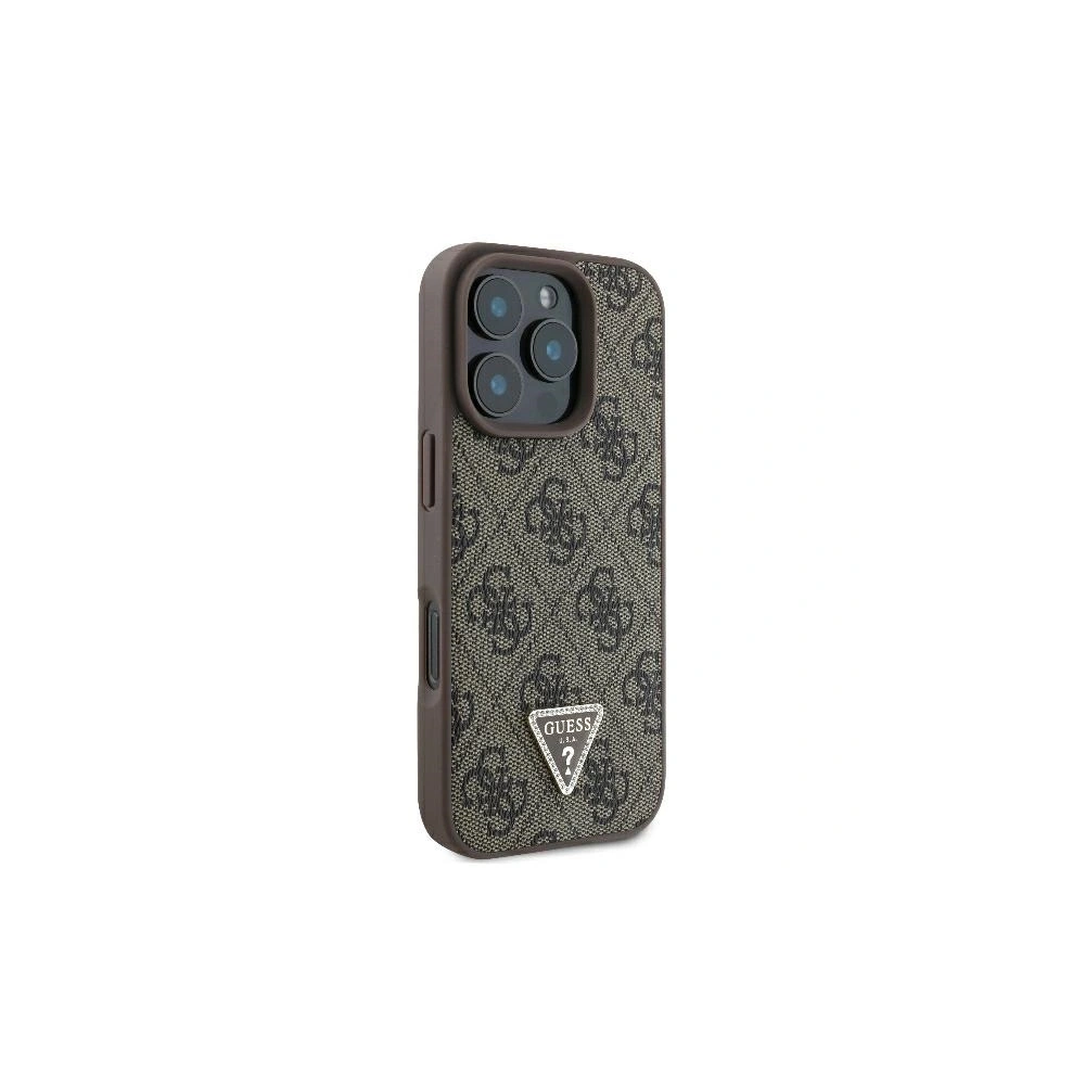 Hurtownia GSM - Fall Guess GUHCP16XP4TDPW Apple iPhone 16 Pro Max Hardcase Leder 4G Dreieck Strass MagSafe braun - GUE3544 - {ean13} - Hurt