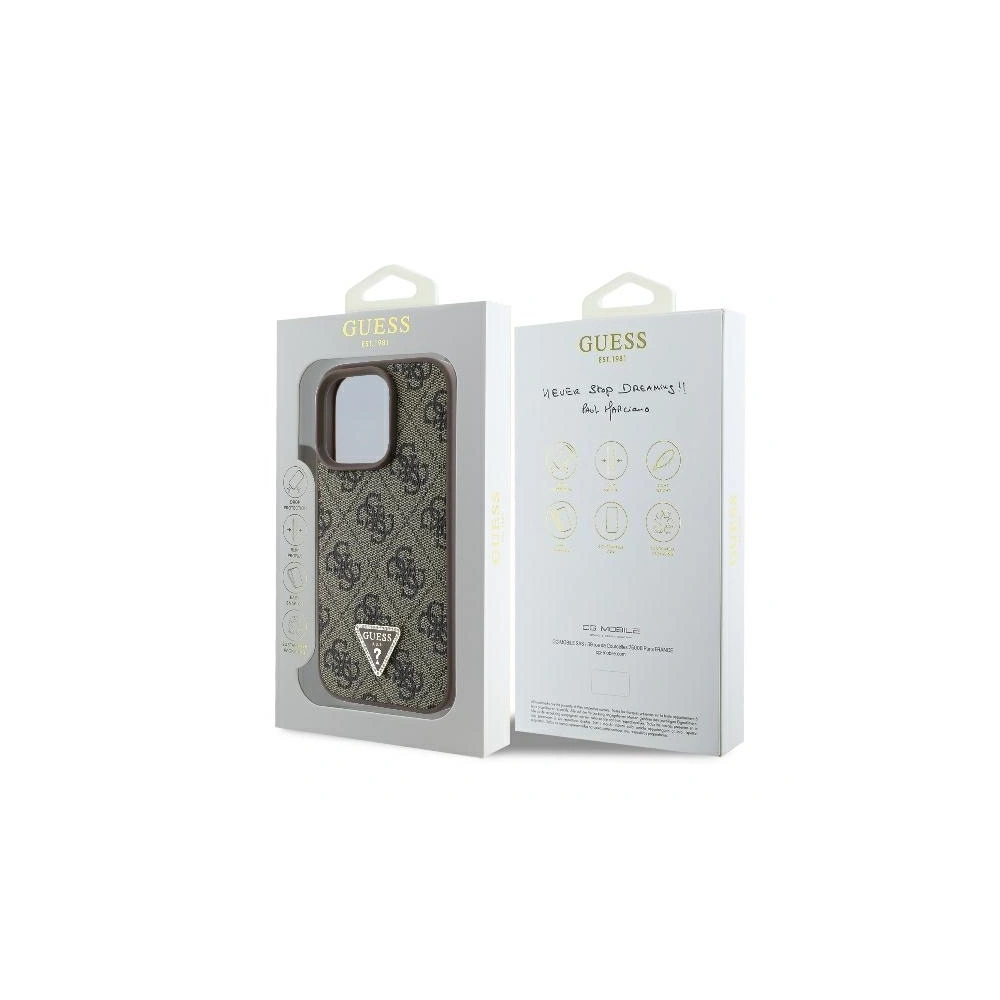 Hurtownia GSM - Fall Guess GUHCP16XP4TDPW Apple iPhone 16 Pro Max Hardcase Leder 4G Dreieck Strass MagSafe braun - GUE3544 - {ean13} - Hurt