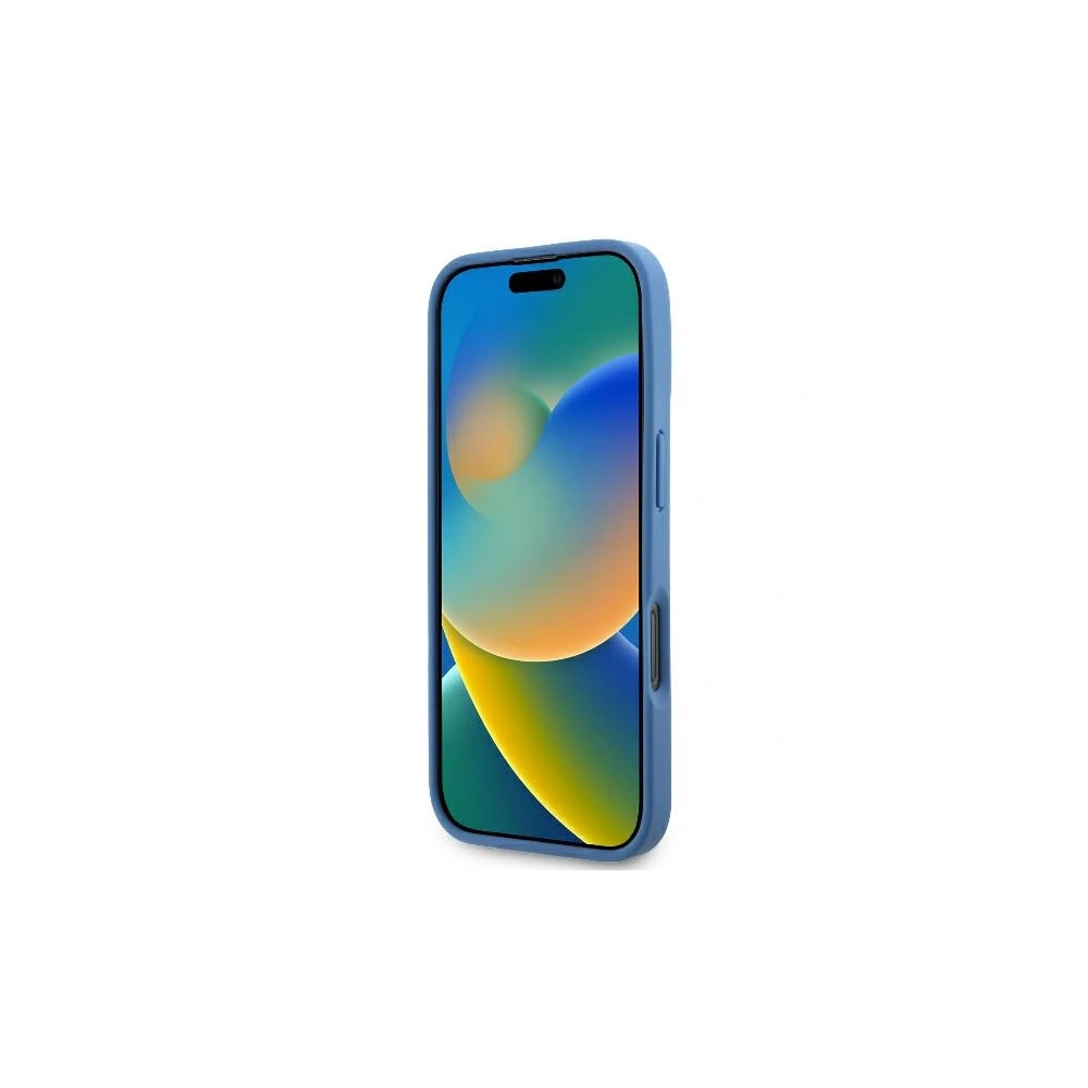 Etui Guess GUHCP16XP4TDSCPB Apple iPhone 16 Pro Max keménytok Bőr Fém Logó Strassz Crossbody kék - iPhone 16 Pro Max - Guess