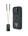 Wholesale Case Guess GUHCP16XP4TDSCPK Apple iPhone 16 Pro Max hardcase Leather Metal Logo Strass Crossbody black - GUE3546 - {ean13} - Hurt