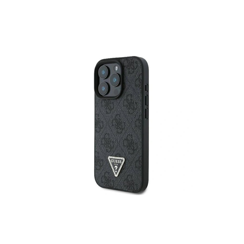 Wholesale Case Guess GUHCP16XP4TDSCPK Apple iPhone 16 Pro Max hardcase Leather Metal Logo Strass Crossbody black - GUE3546 - {ean13} - Hurt