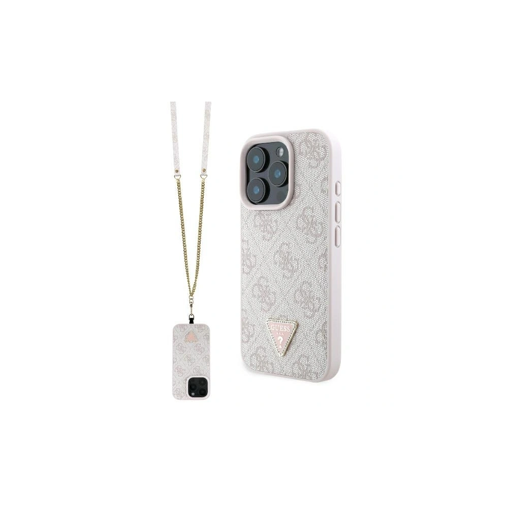 Hurtownia GSM - Fall Guess GUHCP16XP4TDSCPP Apple iPhone 16 Pro Max Hardcase Leder Metall Logo Strass Crossbody pink - GUE3547 - {ean13} - Hurt