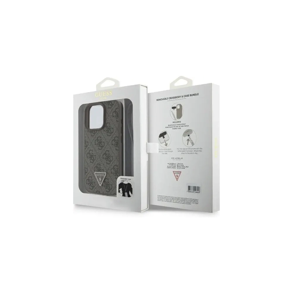 Hurtownia GSM - Fall Guess GUHCP16XP4TDSCPW Apple iPhone 16 Pro Max Hartschale Leder Metall-Logo Strass Umhängetasche braun - GUE3548 - {ean13} - Hurt
