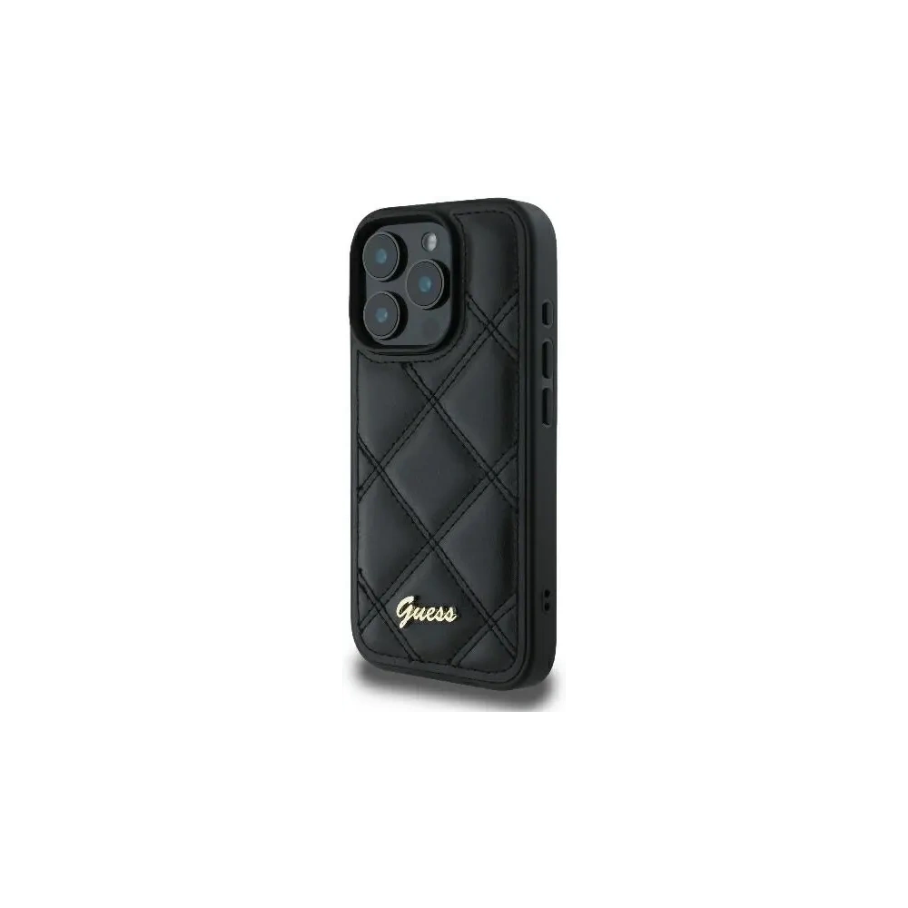 Hurtownia GSM - Případ Guess GUHCP16XPSQSQSK tvrdý obal pro Apple iPhone 16 Pro Max prošívaný s kovovým logem černý - GUE3549 - {ean13} - Hurt
