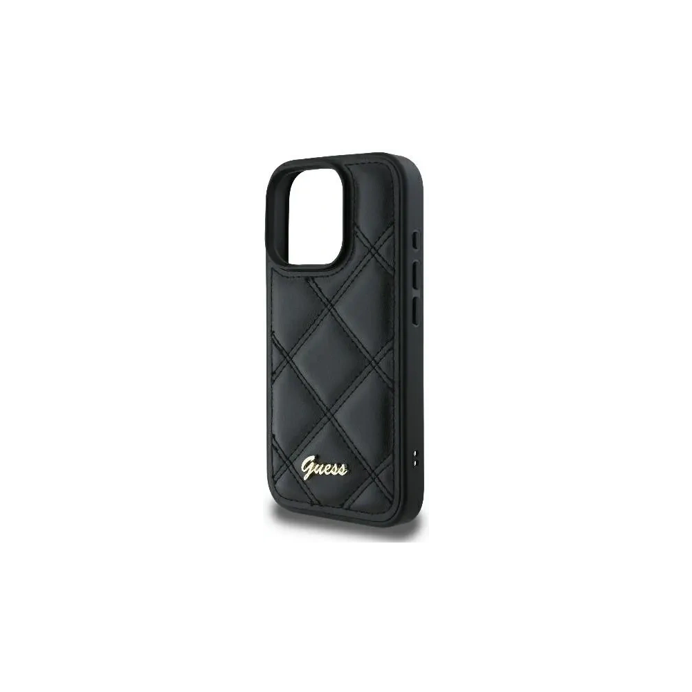 Hurtownia GSM - Případ Guess GUHCP16XPSQSQSK tvrdý obal pro Apple iPhone 16 Pro Max prošívaný s kovovým logem černý - GUE3549 - {ean13} - Hurt