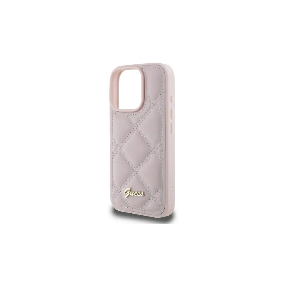 Hurtownia GSM - Případ Guess GUHCP16XPSQSQSP Apple iPhone 16 Pro Max tvrdý kryt prošívaný s logem metalickým růžový - GUE3550 - {ean13} - Hurt