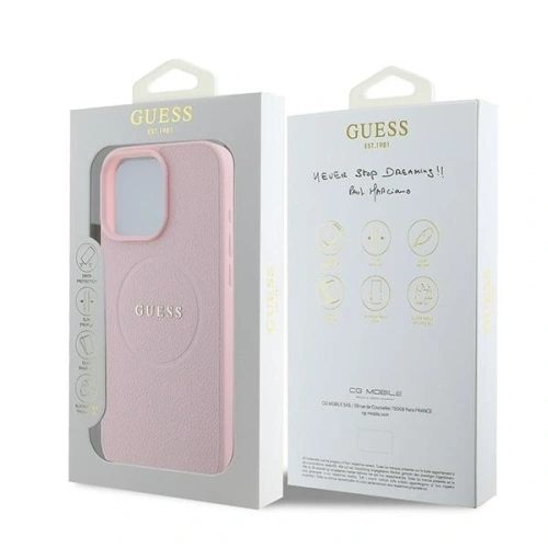 Etui Guess GUHMP15XPGHSMMP Apple iPhone 15 Pro Max hardcase Grained Ring MagSafe różowy - iPhone 15 Pro Max - Guess