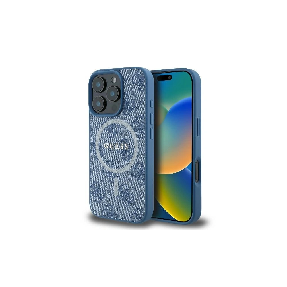 Hurtownia GSM - Eset Guess GUHMP16LG4GFRB Apple iPhone 16 Pro kemény tok 4G Ring Classic Logo MagSafe kék - GUE3553 - {ean13} - Hurt