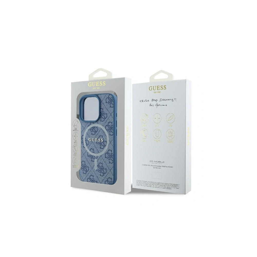 Hurtownia GSM - Eset Guess GUHMP16LG4GFRB Apple iPhone 16 Pro kemény tok 4G Ring Classic Logo MagSafe kék - GUE3553 - {ean13} - Hurt