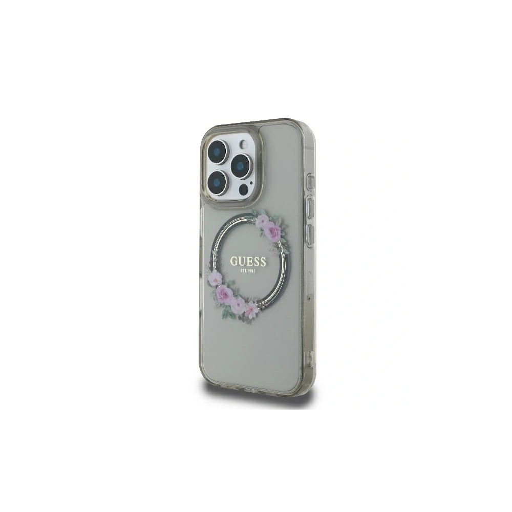 Hurtownia GSM - Etui Guess GUHMP16LHFWFCK Apple iPhone 16 Pro hardcase IML Flowers Wreath MagSafe czarny - GUE3554 - {ean13} - Hurt
