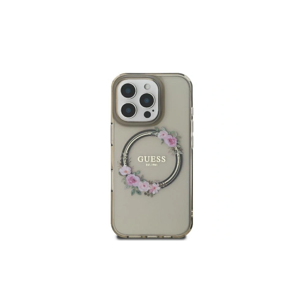 Hurtownia GSM - Etui Guess GUHMP16LHFWFCK Apple iPhone 16 Pro hardcase IML Flowers Wreath MagSafe czarny - GUE3554 - {ean13} - Hurt