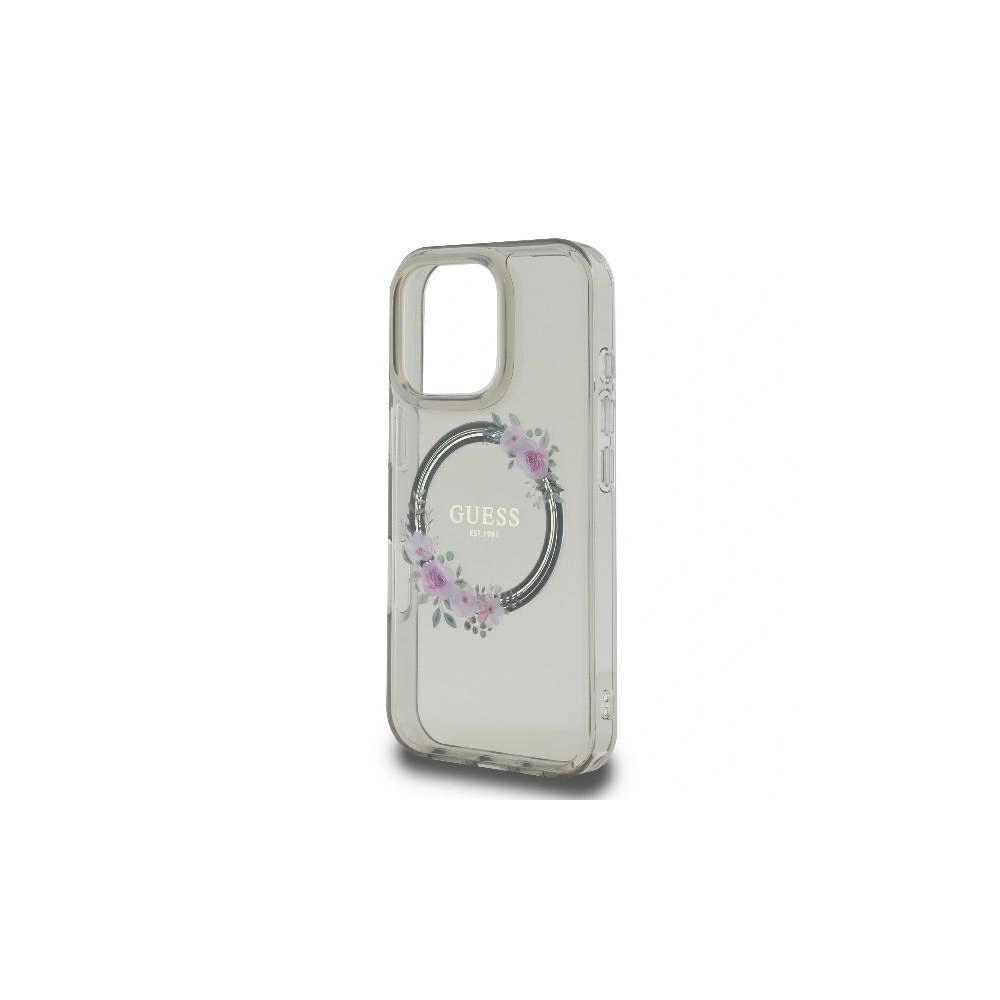 Hurtownia GSM - Etui Guess GUHMP16LHFWFCK Apple iPhone 16 Pro hardcase IML Flowers Wreath MagSafe czarny - GUE3554 - {ean13} - Hurt