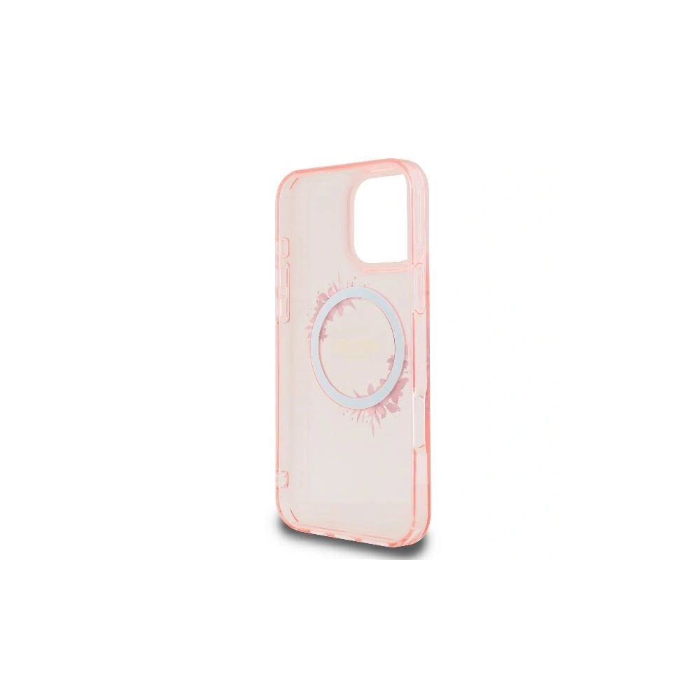 Wholesale Case Guess GUHMP16LHFWFCP Apple iPhone 16 Pro hardcase IML Flowers Wreath MagSafe pink - GUE3555 - {ean13} - Hurt