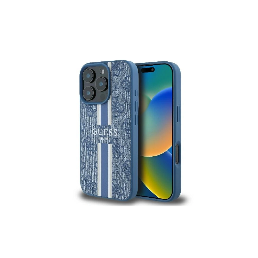 Wholesale Case Guess GUHMP16LP4RPSB Apple iPhone 16 Pro hardcase 4G Printed Stripes MagSafe blue - GUE3556 - {ean13} - Hurt