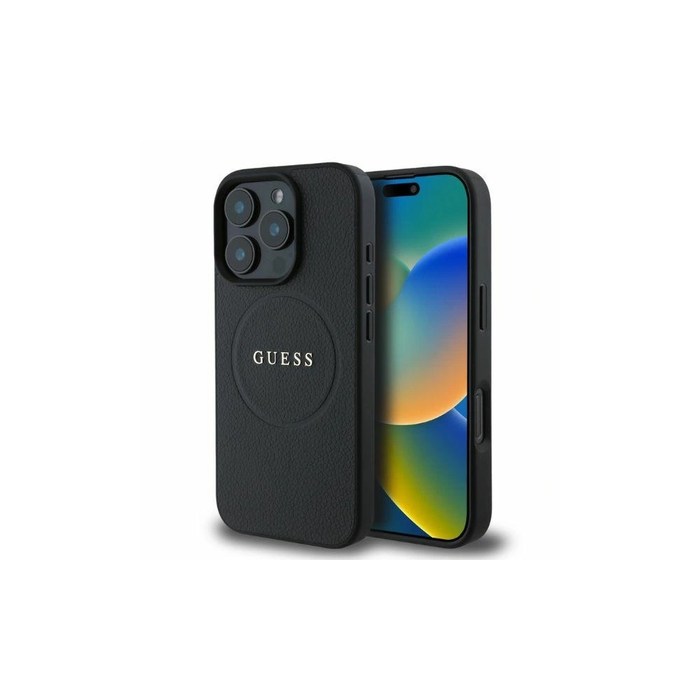 Wholesale Case Guess GUHMP16LPGHSMMK Apple iPhone 16 Pro hardcase Grained Ring MagSafe black - GUE3557 - {ean13} - Hurt