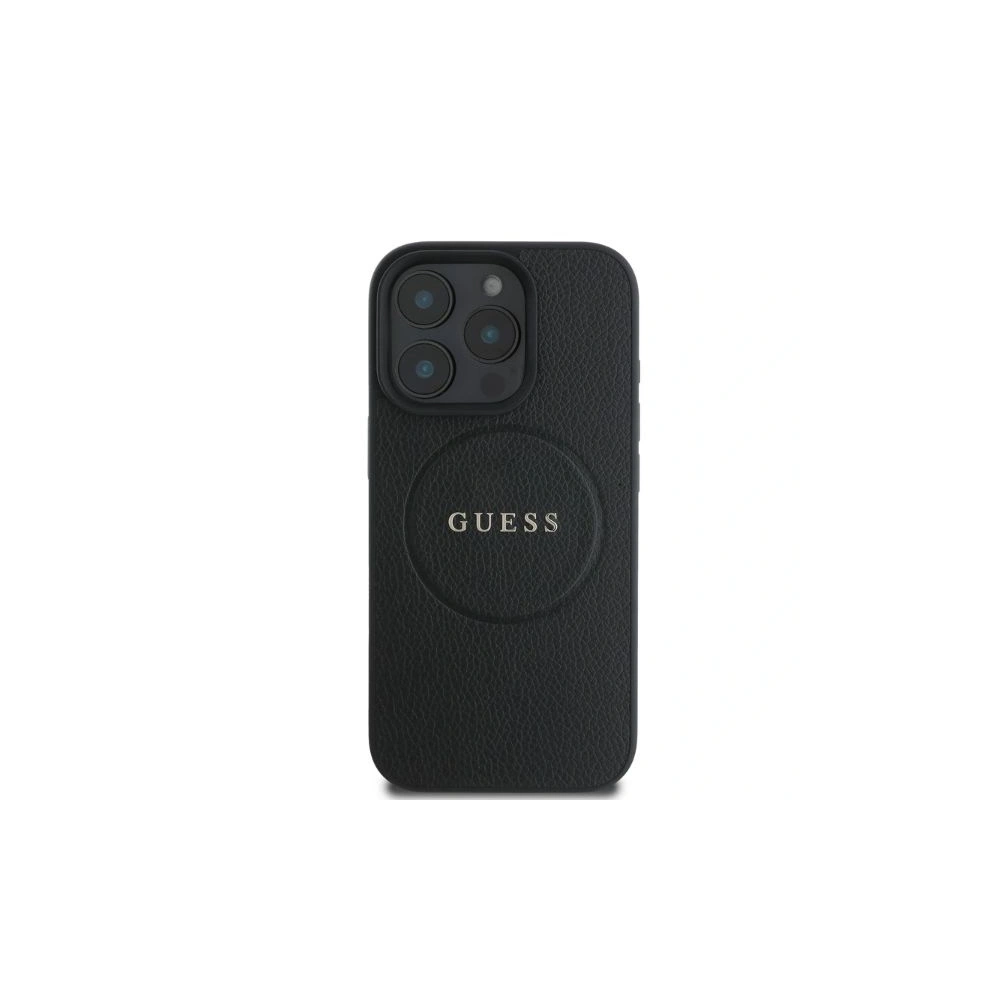 Hurtownia GSM - Případ Guess GUHMP16LPGHSMMK Apple iPhone 16 Pro tvrdý obal Grained Ring MagSafe černý - GUE3557 - {ean13} - Hurt