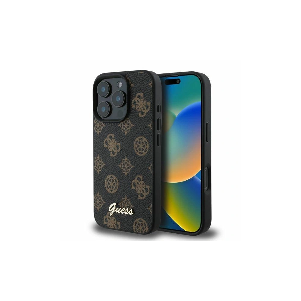 Wholesale Case Guess GUHMP16LPGPYSK Apple iPhone 16 Pro hardcase Peony Script MagSafe black - GUE3558 - {ean13} - Hurt