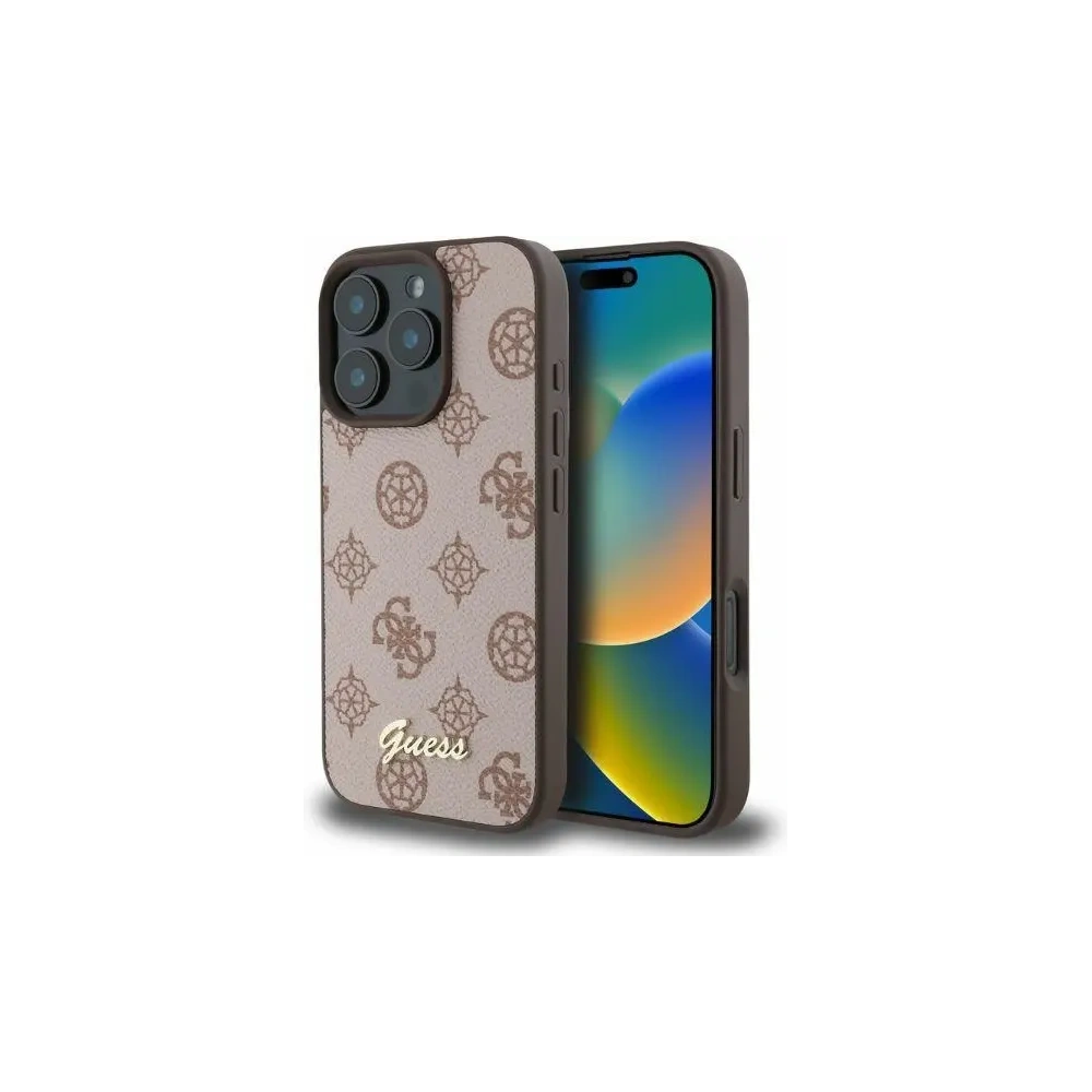 Hurtownia GSM - Fall Guess GUHMP16LPGPYSW Apple iPhone 16 Pro Hartschale Peony Script MagSafe braun - GUE3559 - {ean13} - Hurt
