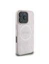 Etui Guess GUHMP16LPSAPSMEP Apple iPhone 16 Pro kemény tok Saffiano Peony Classic Logo MagSafe rózsaszín - iPhone 16 Pro - Guess