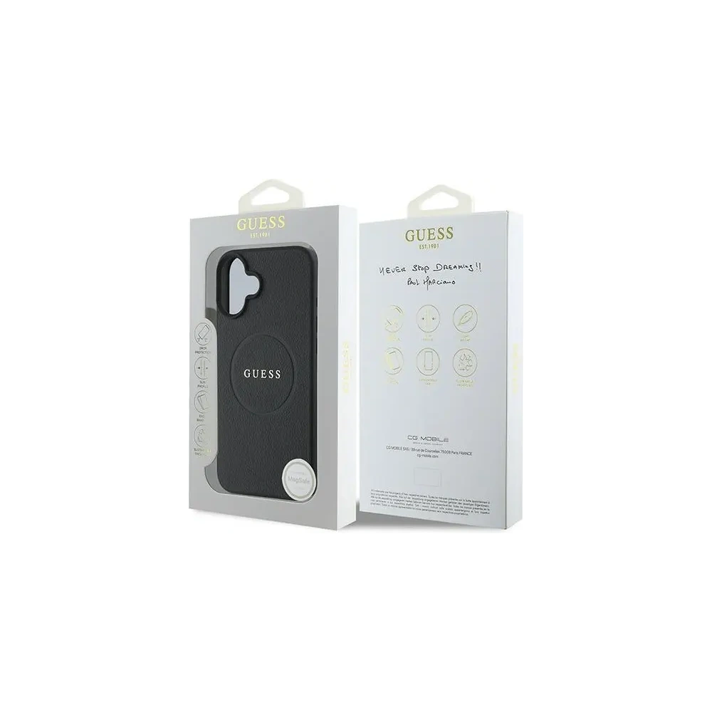 Hurtownia GSM - Fall Guess GUHMP16MPGHSMMK Apple iPhone 16 Plus Hardcase Geprägter Ring MagSafe schwarz - GUE3564 - {ean13} - Hurt