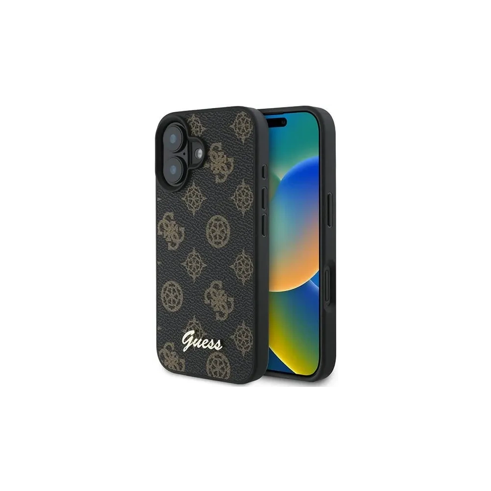 Wholesale Case Guess GUHMP16MPGPYSK Apple iPhone 16 Plus hardcase PU Peony Script MagSafe black - GUE3566 - {ean13} - Hurt