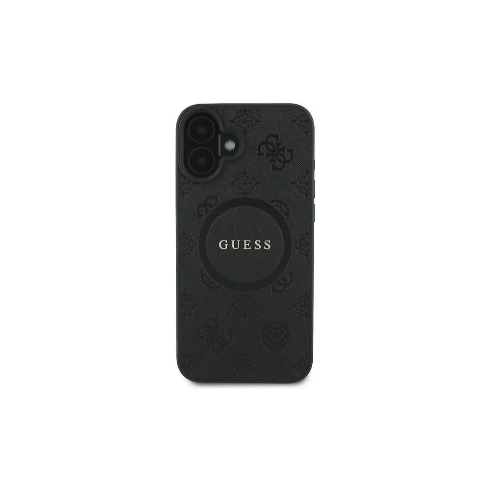 Hurtownia GSM - Eset Guess GUHMP16MPSAPSMEK Apple iPhone 16 Plus kemény tok Saffiano Peony Classic Logo MagSafe fekete - GUE3567 - {ean13} - Hurt