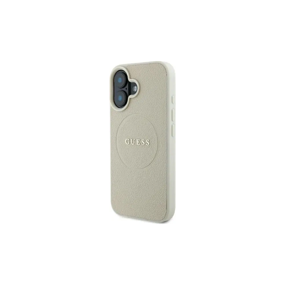 Fall Guess GUHMP16SPGHSMME Apple iPhone 16 Hardcase Geprägter Ring MagSafe beige - iPhone 16 - Guess