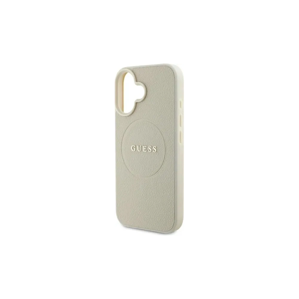 Fall Guess GUHMP16SPGHSMME Apple iPhone 16 Hardcase Geprägter Ring MagSafe beige - iPhone 16 - Guess